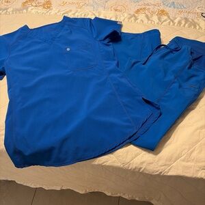 Cherokee infinity Blue Scrub Top and Pants Set